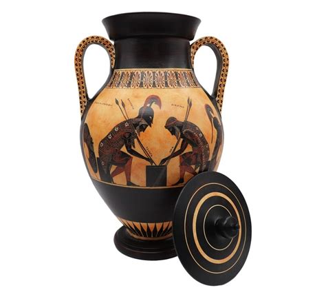Greek Pottery Amphora Of Exekias Black Figure Achilles And Etsy