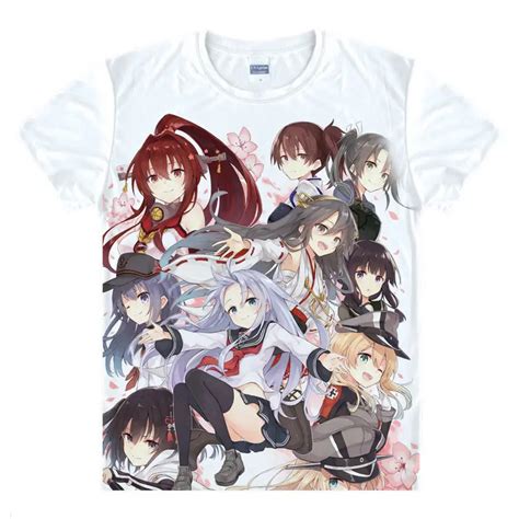 Fleet Collection T Shirt Kancolle Shirt Heat Transferred T Shirts Anime Fan Kawaii Costume T