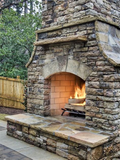 How To Build An Outdoor Stacked Stone Fireplace Outdoor