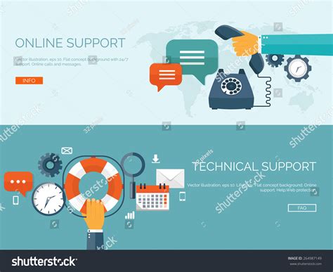 Vector Illustration Online Support Concept Background Stock Vector ...
