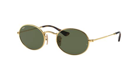 Oval Flat Lenses Sunglasses In Gold And Green Rb3547n Ray Ban® Us