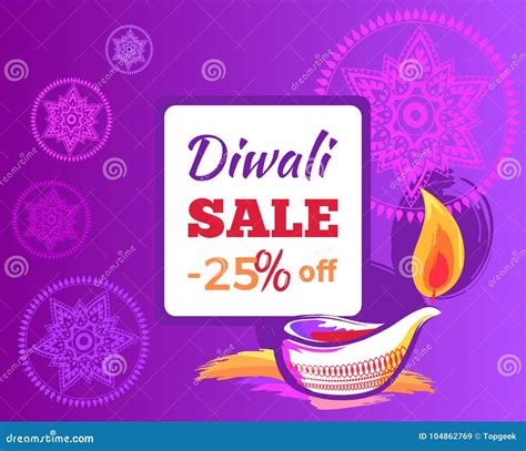Diwali Sale 25 Off Sign Vector Illustration Stock Vector