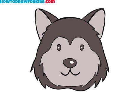 How To Draw A Husky Face Easy Drawing Tutorial For Kids