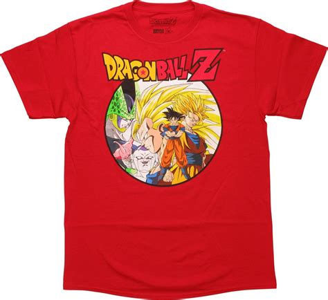 The following is a complete list of both the kanji and the various symbols that appear in the dragon ball series. Dragon Ball Z Goku Cell Frieza and Buu T-Shirt