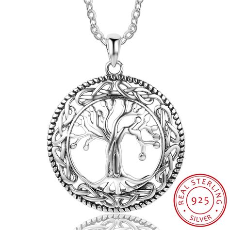 Sterling Silver Tree Of Life Pendants Necklace For Women Mm