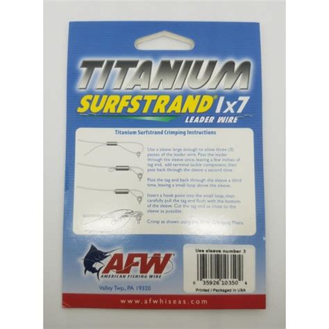 Afw Titanium Surfstrand 1x7 Leader Wire 30lb 136 Kg