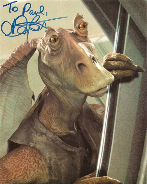 Auto Matic For The People Jar Jar Binks Postcard Signed By Ahmed Best