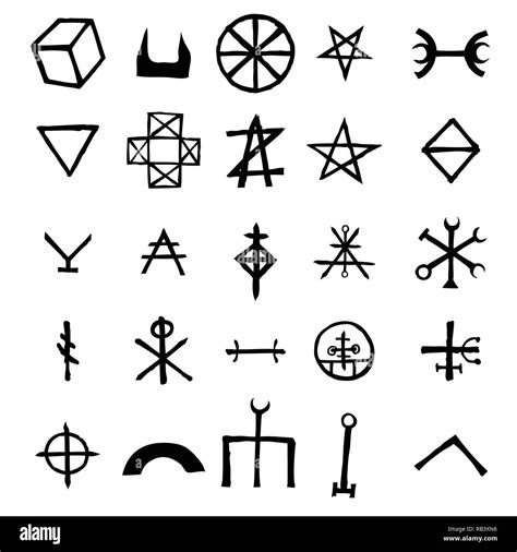 Mystic Set With Magic Circles Pentagram And Imaginary Chakras Symbols
