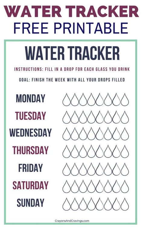 Use This Free Printable Water Intake Tracker To Make Sure That You Get