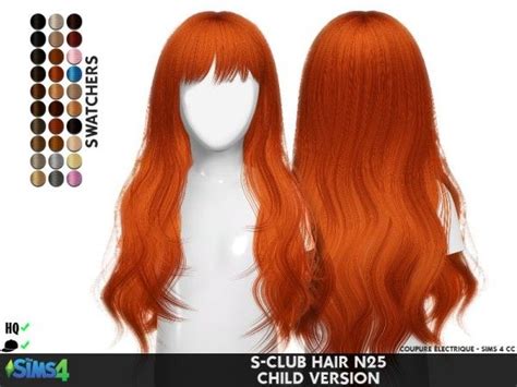 Coupure Electrique S Club`s N25 Hair Retextured Sims 4 Hairs Sims