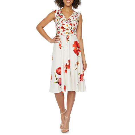 Danny And Nicole Sleeveless Floral Fit And Flare Dress Fit Flare Dress