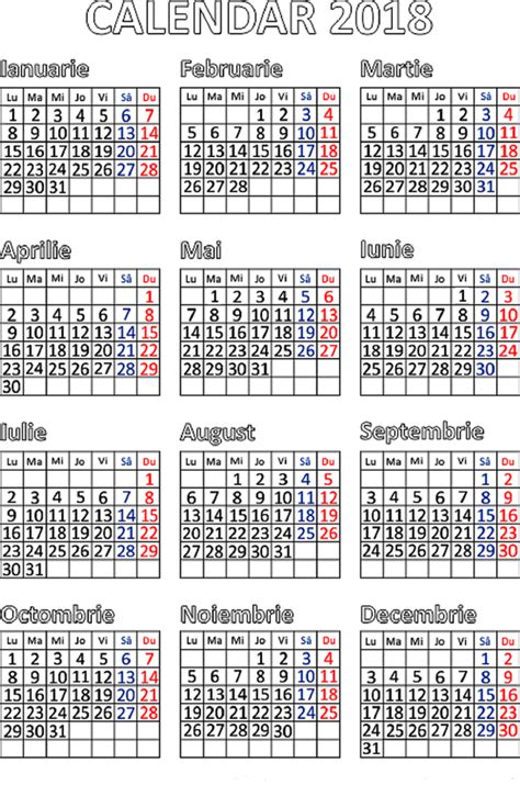 Calendar 2020 Pdf Romanesc Calendario 2019