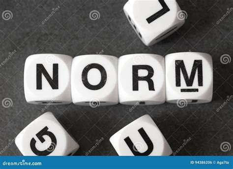 Word Norm On Toy Cubes Stock Photo Image Of Concept 94386206