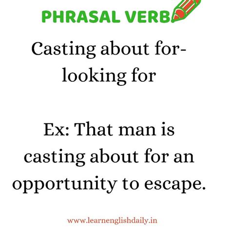 Pin By Learnenglishdaily On Phrasal Verb It Cast Verb