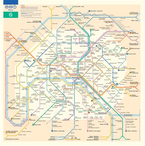 Paris Metro And Rer System Map