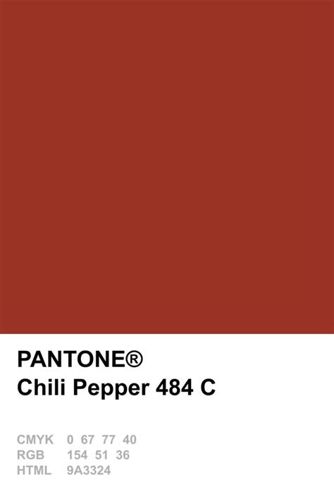 Pantone Red Color Chart