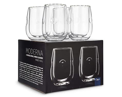 moderna artisan series double wall insulated wine glasses set of 4 wine and