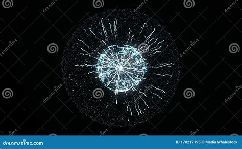 Magic Plasma Ball In Blue And White Colors Looped Animation Abstract