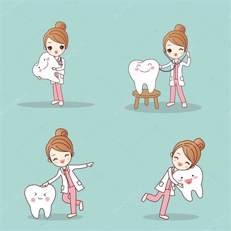 cute cartoon dentist with tooth and smile happily premium vector in adobe illustrator ai ai