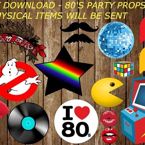 Printable 80s Photo Booth Props 80s Style Photobooth Etsy Uk 80s