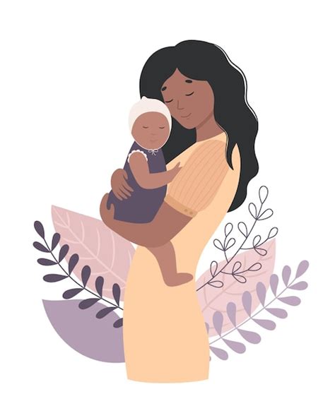 Mamá Y Bebé La Madre Abraza Al Niño Vector Premium