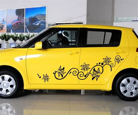 Car Styling For Pcs Car Flowers Door Decal For Pcs Swift Vinyl Graphics Side Stickers In