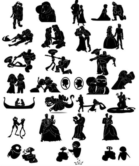 72 Disney Couple Silhouettes Clip Art Png And By Digitalneeds