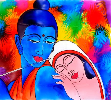 Lord Krishna And Radha Glass Painting