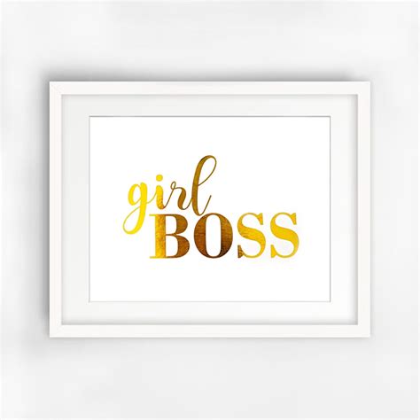 Girl Boss Gold Foil Print Girl Boss Girlboss Real Gold Foil Print