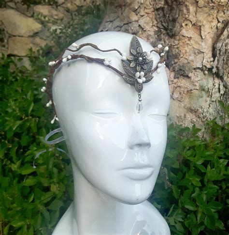 Woodland Elf Tiara Elven Headpiece Fairy Crown By Ayalga On Etsy