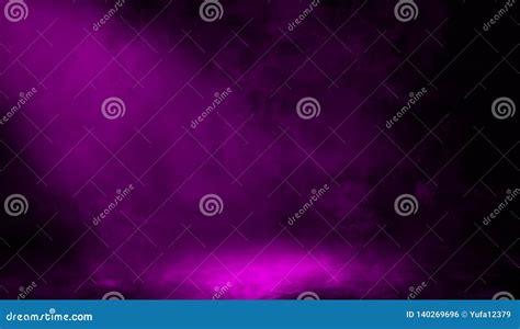 Abstract Purple Spotlight With Mist Fog On Background Smoke Stage