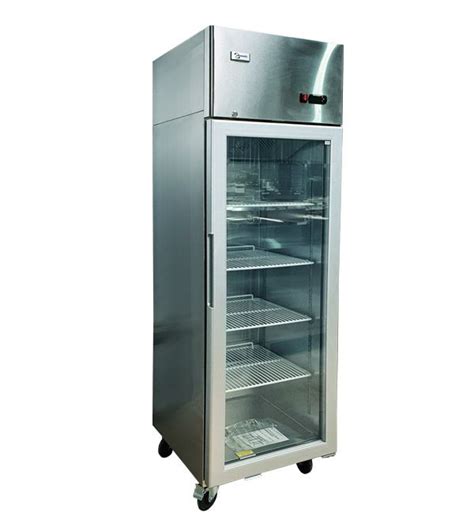Refrigerador Acero Inoxidable 1 Puerta De Vidrio Aire Forzado CALVAC