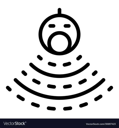 Echo Sounder Signal Icon Outline Style Royalty Free Vector