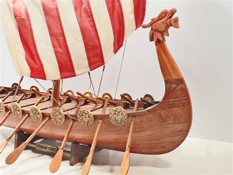 Drakkar Viking Handmade Modelship Made Of Wood