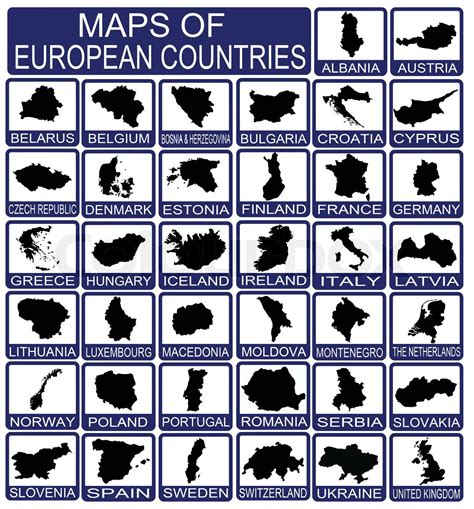 Maps Of European Countries Stock Vector Colourbox