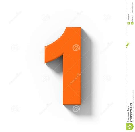 number-1-3d-orange-isolated-on-white-with-shadow-orthogonal-pr-stock