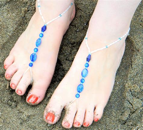 barefoot sandals beach sandals beaded barefoot sandals bellydance jewelry pool barefoot