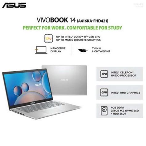 Promo Laptop Murah Asus Vivobook 14 A416ka Fhd421 Intel N4500 Ram 4gb
