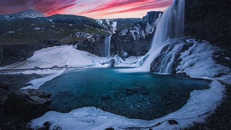 2k Free Download Skogafoss Waterfall Under The Milky Way Iceland