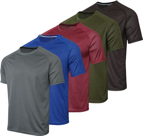 Real Essentials 5 Pack Mens Mesh Performance Quick Dry Tech Stretch