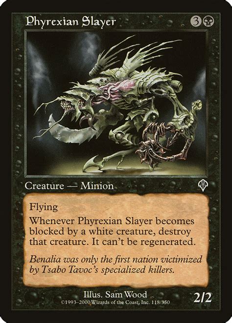 Good and interesting point from user that the direction of the card advantage (you going up vs them going down) matters a fair amount. Phyrexian Slayer (Magic card)