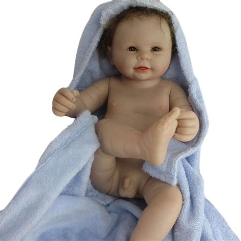 yesteria tout silicone vinyl poupée bébé reborn nouveau né garçon nu avec couverture bleue 50 cm