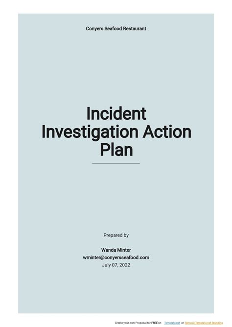 Investigation Plan Template