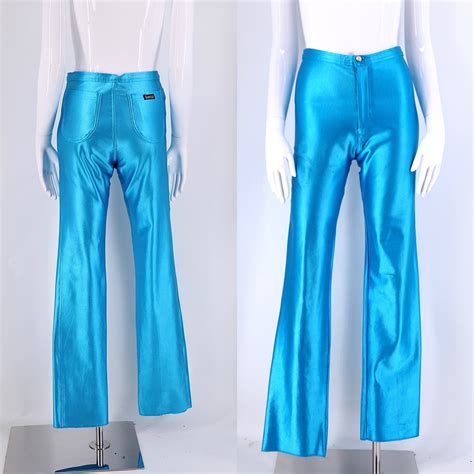 70s Turquoise Blue Fredericks Of Hollywood Original Spandex Disco Pants