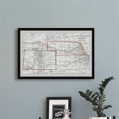 Stories Map Of Kansas Nebraska And Colorado Framed On Paper Print Wayfair