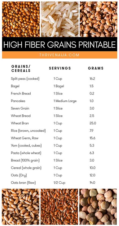 Printable List Of High Fiber Foods FREE Download ThriveNaija