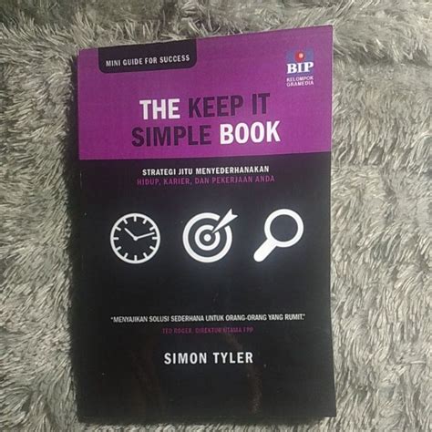 Jual Buku Motivasi The Keep It Simple Book By Simon Tyler Shopee