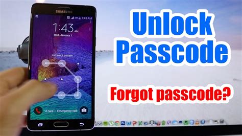 Unlock Passcode Samsung Galaxy Note 4 Forgot Passcode For Android Devices Reset Youtube