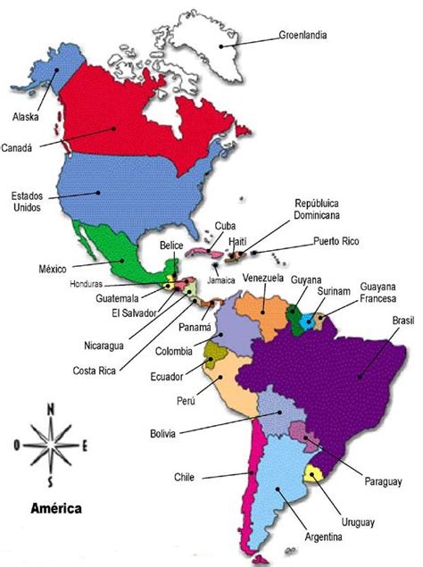 resultado de imagem para mapa politico do continente americano com images