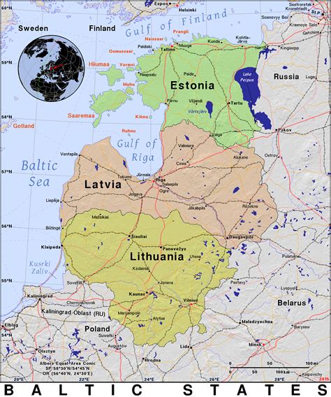 Baltic States · Public Domain Maps By Pat The Free Open Source